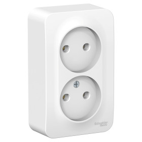 Systeme Electric Blanca наруж Бел Розетка 2-ая б/з без шторок, 16А, 250В, монтажная плата