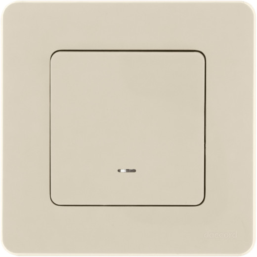 Выключатель одноклавишный с подсветкой/индикацией - Legrand/Daccord Inspiria - 10АХ 250В безвинтовые зажимы - слоновая кость