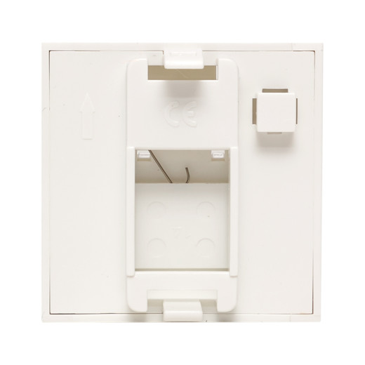 Вставка розеточная TERACOM PRO 45x45мм формат Mosaic на 1 модуль Keystone со шторкой и маркером белая