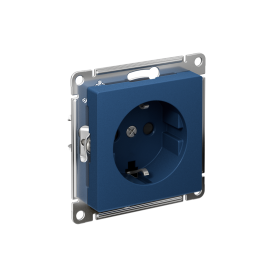 Systeme Electric AtlasDesign Аквамарин Розетка с заземлением со шторками, 16А, мех., быстрозажим. клем.