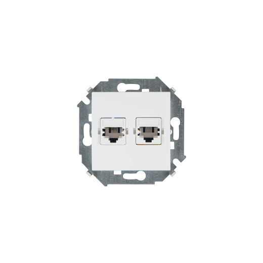 Simon 15 Белый Розетка телефонная 2-я RJ11, винт.заж.