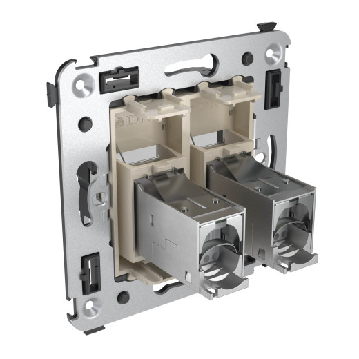 Компьютерная розетка RJ-45 в стену, кат.5e двойная экранированная, Avanti, ванильная дымка