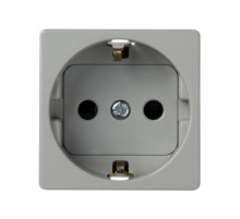 Simon 27 Мех Серая Розетка 2к+з Schuko с шторками, винтовой зажим, 10/16А 250V