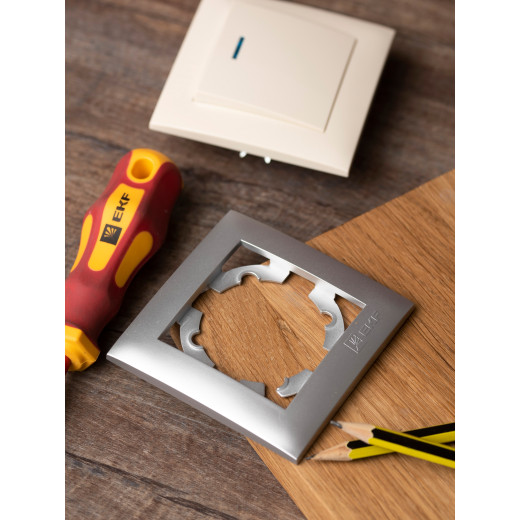 Валенсия Рамка 1-местная сталь EKF