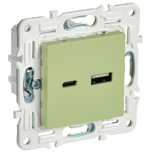 SKANDY Роз. USB A+C 18Вт SK-R13M мятн. IEK