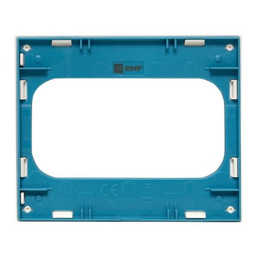 Стокгольм Рамка для розетки 2-местная белая с линией цвета синий EKF PROxima