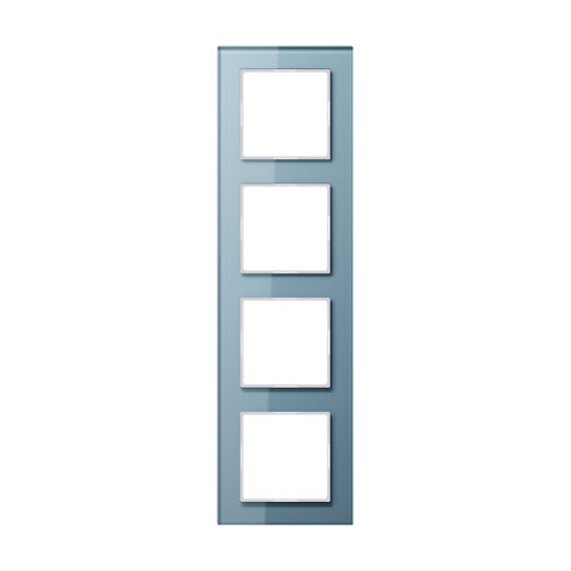 Рамка для вертикальной и горизонтальной установки, 4 поста, стекло, серо-голубой, A CREATION