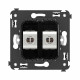 Компьютерная розетка RJ-45 без шторки в стену, кат.6А двойная экранированная, Avanti, черный квадрат