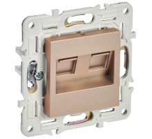 IEK SKANDY Песочный Розетка компьютерная двойная RJ45 кат.6 SK-K04Sa