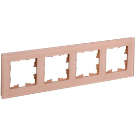 IEK BRITE DECOR Персик матовый стекло Рамка 4-мест. РУ-4-2-БрП