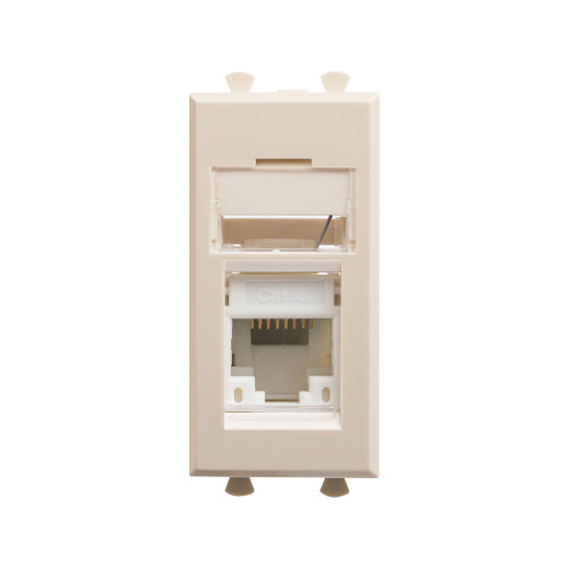 Компьютерная розетка RJ-45 модульная, кат.6А, Avanti, ванильная дымка, 1 модуль
