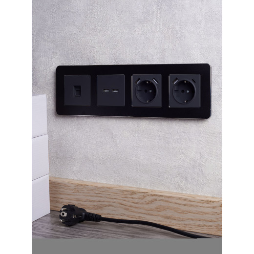 BRITE Рамка 4-мест. РУ-4-1-Бр металл черн. RE IEK