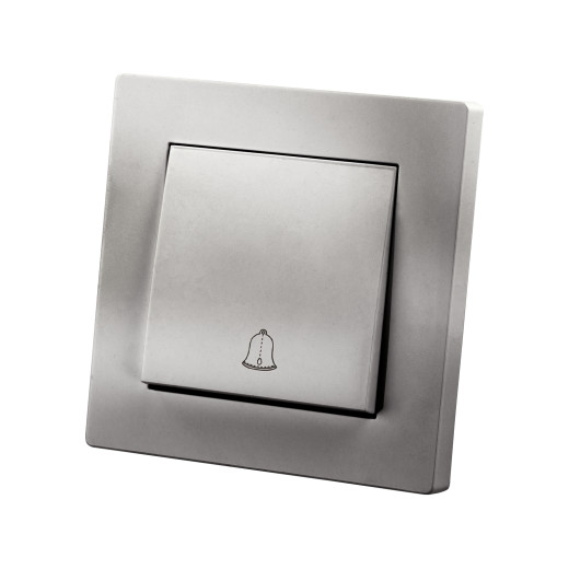 Кнопка звонка 6А серебр. металлик 
