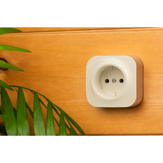 Розетка без заземления - Legrand Quteo - без шторок IP20 16А 250В винтовые зажимы накладной монтаж - слоновая кость