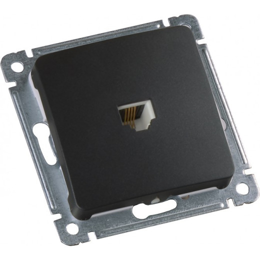 РСК-400-08 Розетка компьютерная скрытой установки, механизм, цвет черный