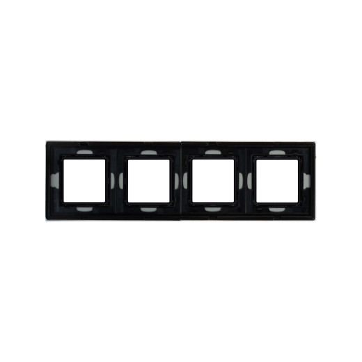 Рамка из натурального стекла 4 поста (8 мод.),  Avanti, светло-серая