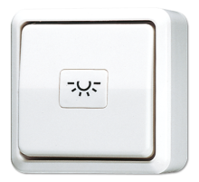 JUNG Кнопка 10A 250V ~  для накладного монтажа, белая