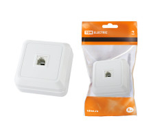 TDM Розетка TФ (RJ-11) открытой установки IP20, белая 