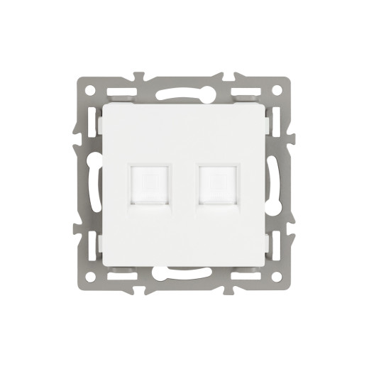 Механизм компьютерной розетки двойной SCT-MPC2-PL-WH (RJ-45, CAT6) (Arlight, -)