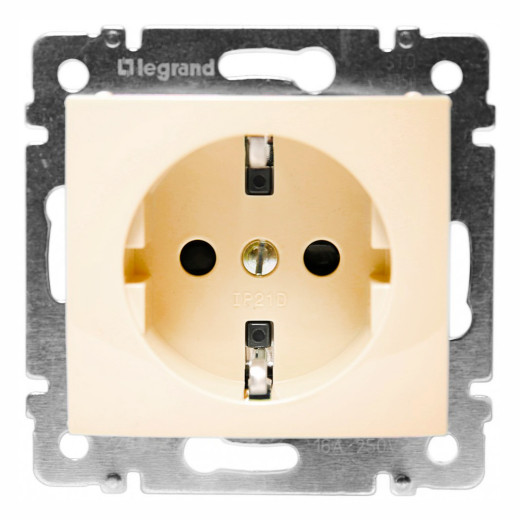 Розетка с заземлением - Legrand Valena - без шторок 16А 250В винтовые зажимы - слоновая кость