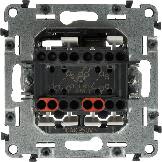 Valena IN'MATIC.Переключатель двухклавишный 10А 250В.Безвинтовые зажимы