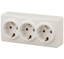 ЭРА Розетка Эксперт 11-2208-02 тройная с заземлением 3х2P+E Schuko 16A-250В IP20 ОУ горизонт. сл.кость
