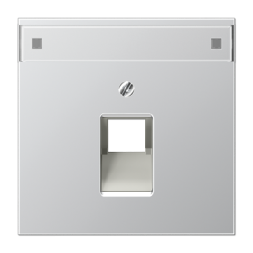 JUNG LS 990 Алюминий Накладка 1-ой наклонной ТЛФ/комп розетки с полем для надписи