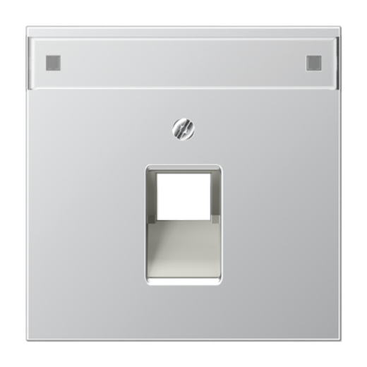 Крышка для ординарной телефонной и компютерной розетки UAE с полем для надписи, алюминий