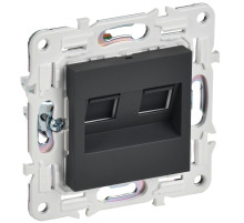 IEK SKANDY Графит Розетка компьютерная двойная RJ45 кат.5E SK-K03G