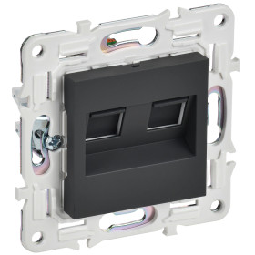 IEK SKANDY Графит Розетка компьютерная двойная RJ45 кат.5E SK-K03G