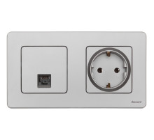 Legrand/Daccord INSPIRIA Алюминий Информационная розетка RJ 45 - категория 5e - UTP.