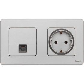 Legrand/Daccord INSPIRIA Алюминий Информационная розетка RJ 45 - категория 5e - UTP.