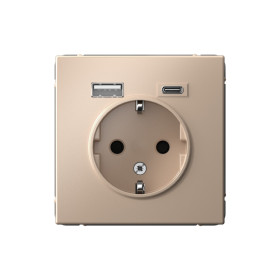 Systeme Electric ArtGallery Песочный Розетка 16А с 2 USB A+C, 5В/2,4А/3,0А, 2х5В/1,5А, механизм