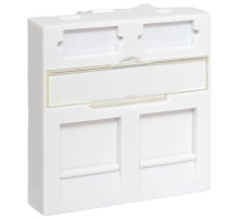 EKF TeraLINK PRO Вставка розеточная TeraLINK PRO 45x45мм формат Mosaic на 2 модуля Keystone со шторками и маркерами белая.