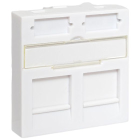 EKF TeraLINK PRO Вставка розеточная TeraLINK PRO 45x45мм формат Mosaic на 2 модуля Keystone со шторками и маркерами белая.