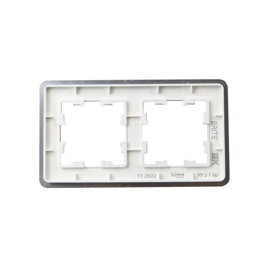BRITE Рамка 2-мест. РУ-2-1-Бр металл алюм. RE AL IEK