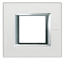 BT Axolute Жемчужное Серебро Рамка 2 мод прямоугольная.