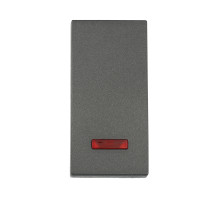 Ecoplast LK45 Переключатель с двух мест, с индикатором 45х22,5мм (схема 6L) 16 A, 250 B (черный бархат)