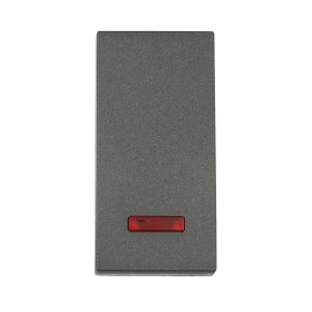 Ecoplast LK45 Переключатель с двух мест, с индикатором 45х22,5мм (схема 6L) 16 A, 250 B (черный бархат)