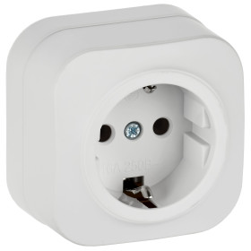 IEK GLORY Роз. с з/к без з/ш о/у 16А РС20-3-ХБм бел. м.