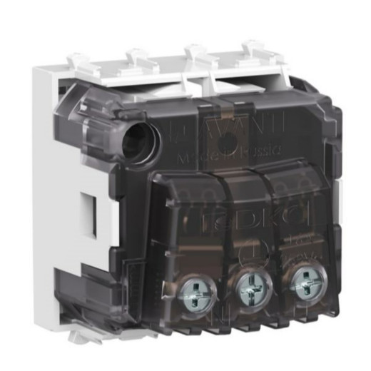 Розетка модульная, 2P+E, с з/ш, Avanti, белое облако, 2 модуля