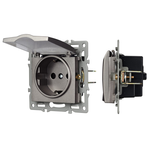 Механизм розетки влагозащищённый SCT-MCP-PL-GR (250V, 16A) (Arlight, -)