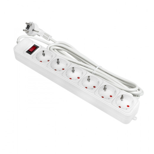 Сетевой фильтр 6*3м 16А/3,2кВт с выкл. c/з ПВС 3x1,0 Блокбастер XL EKF PROxima