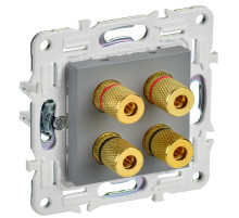 IEK SKANDY Серый Аудиорозетка 4-ая SK-A01Gr