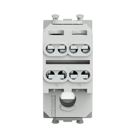 Выключатель двухполюсный одноклавишный модульный, Avanti, закаленная сталь, 1 модуль