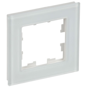 IEK BRITE DECOR Белый матовый стекло Рамка 1-м РУ-1-2-Бр
