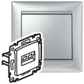 Legrand Valena Алюминий Розетка комп(RJ45) 2-ая 5 кат UTP с захватами.