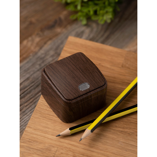 Выключатель 1-клавишный ОП Минск 10А с индикатором тёмное дерево EKF