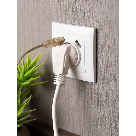 Валенсия розетка 1-местная с/з 16А белая с защ. штор. с 2 USB 2,1А EKF PROxima