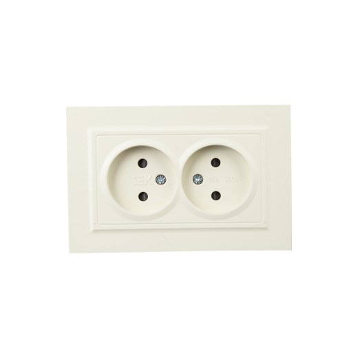 BRITE Роз. 2-я без з/к с з/ш 10А в сб. РСш12-2-БрКр беж. IEK